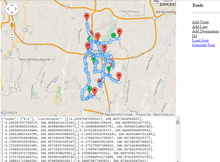 generate json from google maps v3