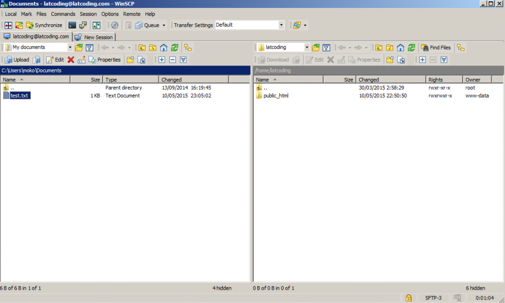 transfer file from windows to ubuntu server