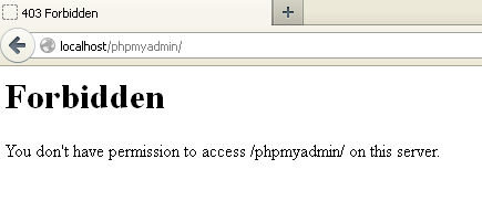 forbidden phpmyadmin