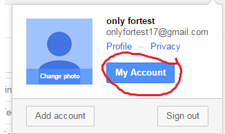 my account gmail localhost