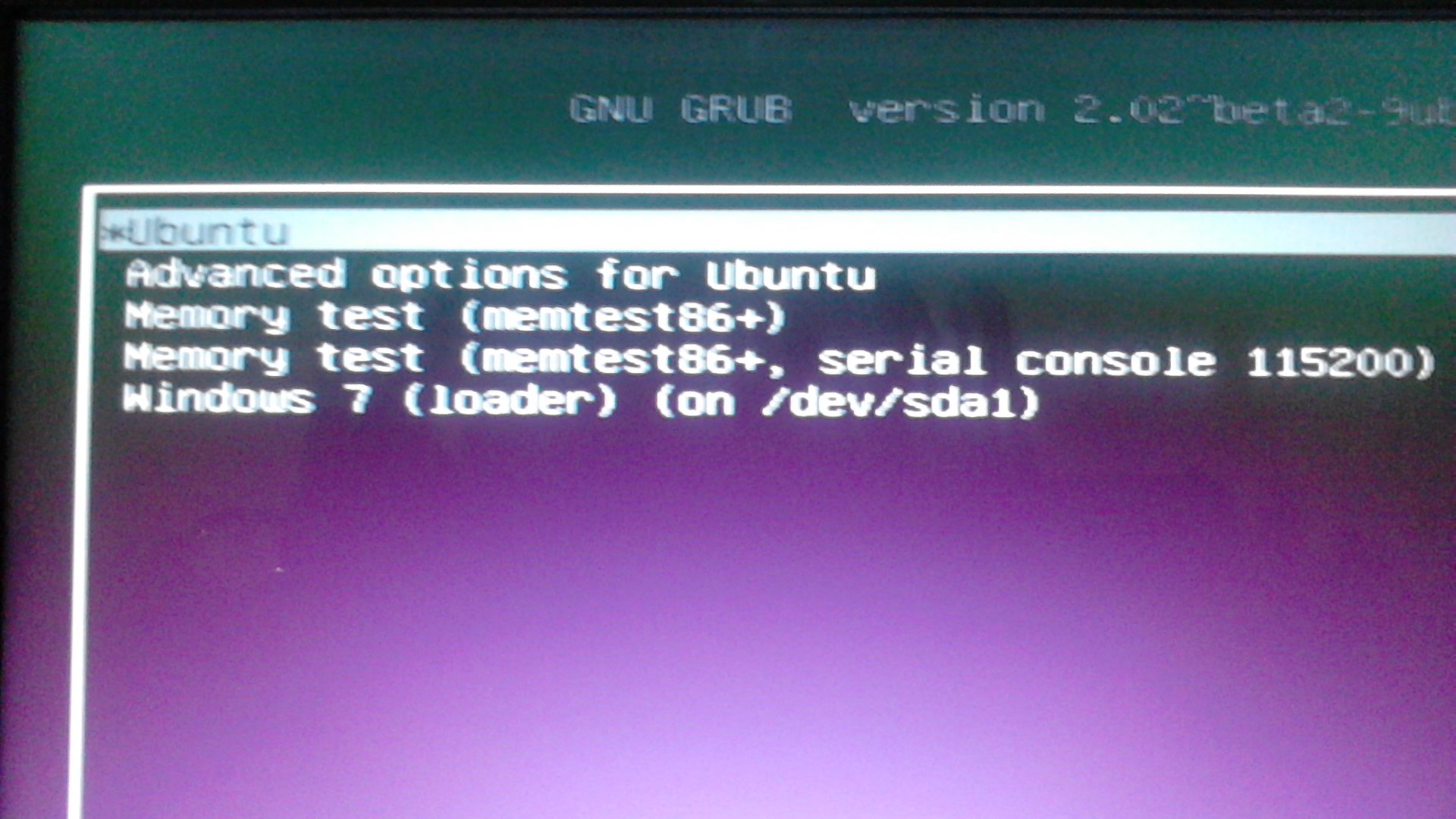 grub menu ubuntu