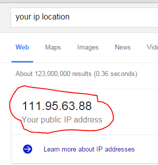 your ip location