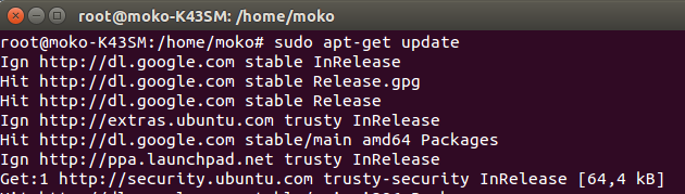 update paket melalui apt di ubuntu