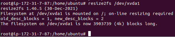 resize filesystem in linux, memperbesar ukuran storage EC2