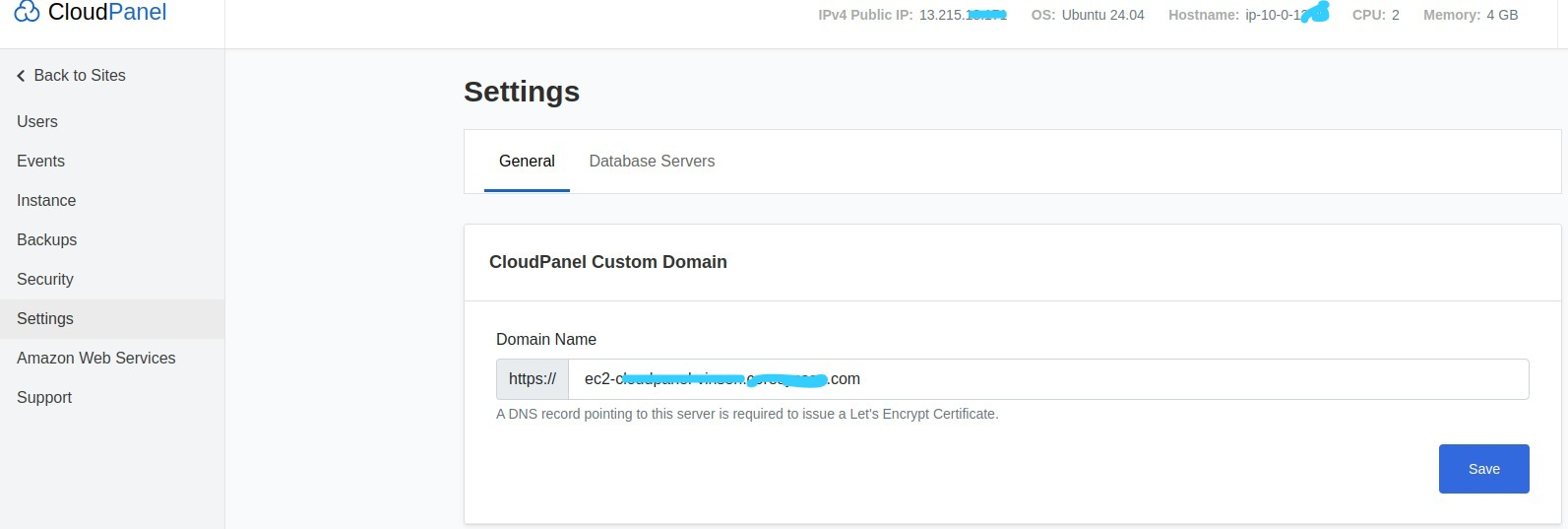How to Setup CloudPanel Custom Domain on EC2 Instance