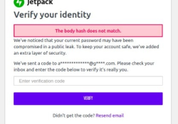 wordpress jetpack failed to login, the body hash does not match